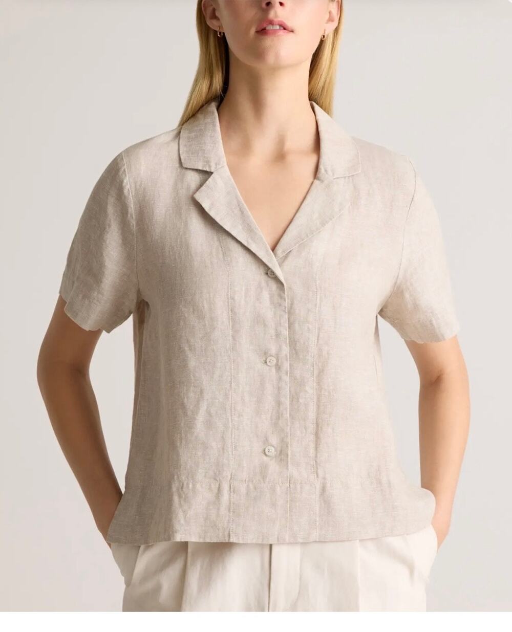 NWT quince 100% European Linen Short Sleeve Shirt size M